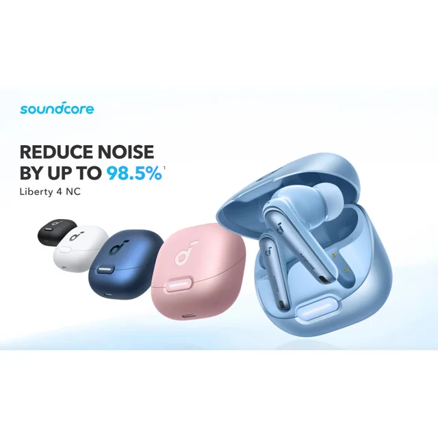 هدفون بلوتوثی انکر مدل Soundcore Liberty 4 NC با نویز کنسلینگ فعال (ANC)، درگاه شارژ USB T 102044044